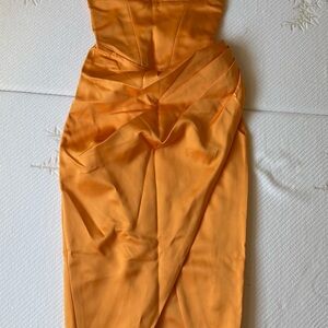 House of CB Strapless Orange Dress